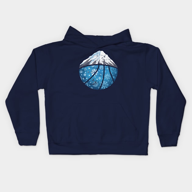 Basketball Mountains Vintage Kids Hoodie by Rayrock76